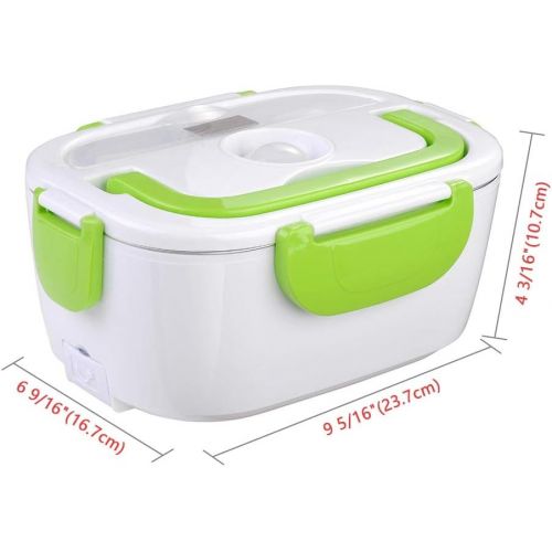  [아마존베스트]Yescom 1.5L Portable Electric Heating Lunch Box Food Storage Warmer w/Stain Steel & PP Removable Container Green