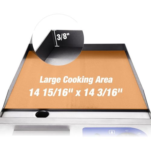  Yescom 1500W 14 Electric Countertop Griddle Flat Top Commercial Restaurant BBQ Grill