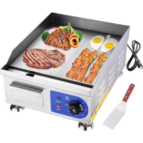  Yescom 1500W 14 Electric Countertop Griddle Flat Top Commercial Restaurant BBQ Grill