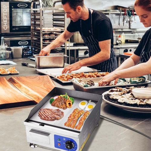  Yescom 1500W 14 Electric Countertop Griddle Flat Top Commercial Restaurant BBQ Grill