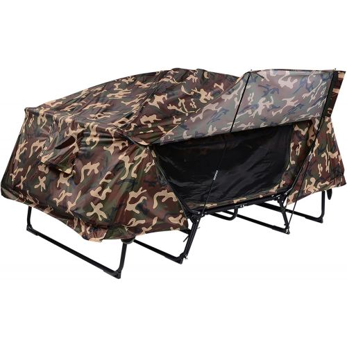  Yescom Double Tent Cot Folding Portable Waterproof Camping Hiking Bed for 2 Person with Rain Fly Bag