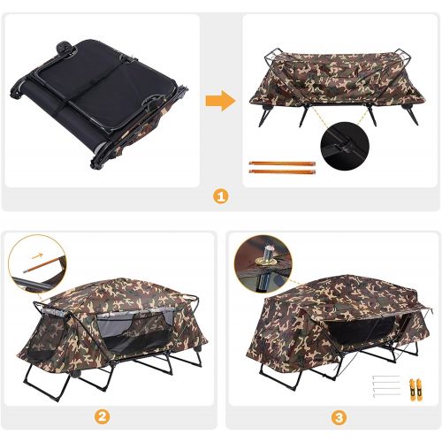  Yescom Folding Oversized Single Tent Cot Camping Hiking Bed Portable Outdoor Rain Fly