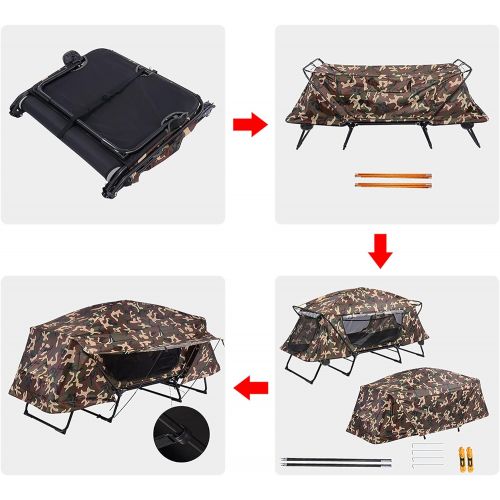  Yescom Folding Oversized Single Tent Cot Camping Hiking Bed Portable Outdoor Rain Fly