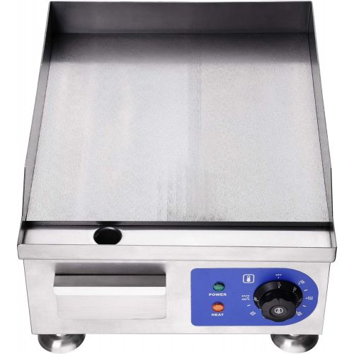  [아마존베스트]Yescom 1500W 14 Electric Countertop Griddle Stainless steel Adjustable Temp Control Commercial Restaurant Grill