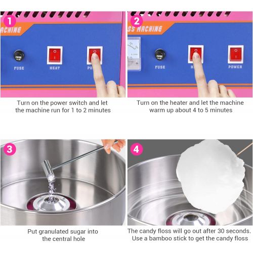  [아마존베스트]Yescom 20 Commercial Cotton Candy Machine GEN3 Large Countertop Electric Floss Maker Birthday Party Carnival Pink