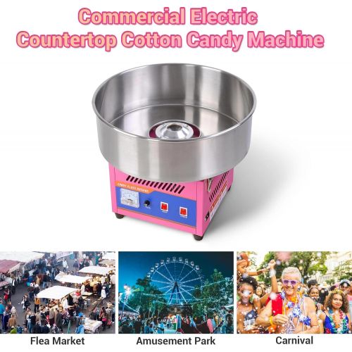  [아마존베스트]Yescom 20 Commercial Cotton Candy Machine GEN3 Large Countertop Electric Floss Maker Birthday Party Carnival Pink