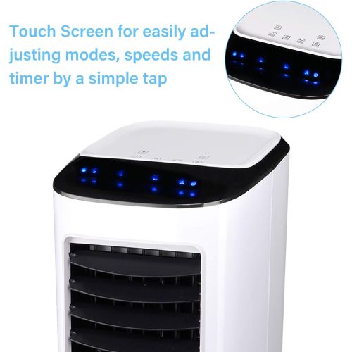  Yescom 65W 3-in-1 Portable Evaporative Air Cooler, 29inch Cooling Fan Humidifier with 7L Water Tank Remote Control 4 Ice Packs