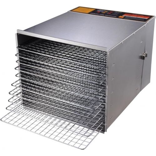  Yescom 1200W 10 Tray Stainless Steel Digital Food Jerky Fruit Dehydrator with 10 Stainless Steel Shelves Digital Timer