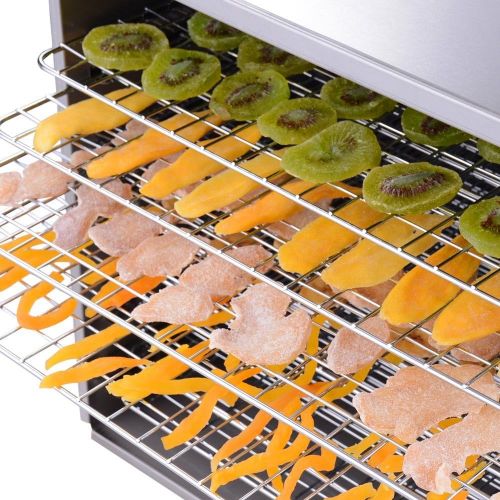  Yescom 1200W 10 Tray Stainless Steel Digital Food Jerky Fruit Dehydrator with 10 Stainless Steel Shelves Digital Timer