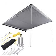 Yescom ZeHuoGe 140X200CM Beige Car Side Awning Rooftop Pull Out Tent Shelter PU2000mm UV50+ Telescoping Poles Twist-Lock Aluminum Alloy Structure Shade Outdoor Camping US Delivery (140X20