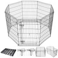 Yescom 36 Tall Pet Dog Playpen Foldable Metal Exercise Fence Cage Kennel with Door 8 Panel Outdoor Indoor