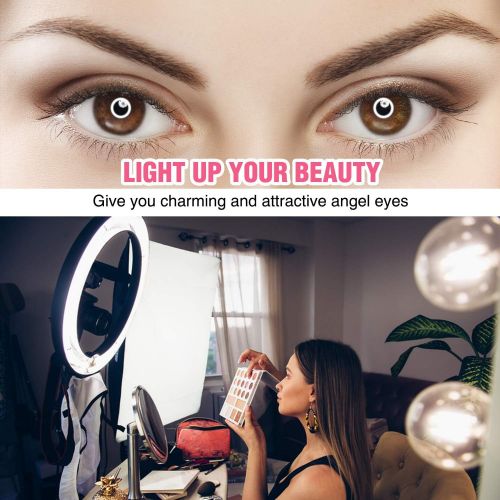  Yesker Ring Light 18 Inch 65W LED Ringlight Kit with Tripod Stand with Phone Holder Adjustable Color Temperature Circle MUA Lighting for iPhone Camera for for Vlog, Makeup, YouTube, Video