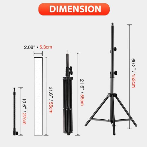  [아마존베스트]Yesker LED Video Light 2 Packs Dimmable Photography Studio Lighting Kit Color 5500K Adjustable Brightness with TripodStand for CameraVideo YouTube Product Portrait Live Stream Sh