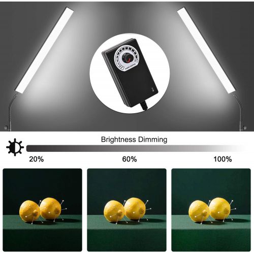  [아마존베스트]Yesker LED Video Light 2 Packs Dimmable Photography Studio Lighting Kit Color 5500K Adjustable Brightness with TripodStand for CameraVideo YouTube Product Portrait Live Stream Sh