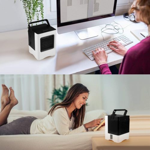  Yeslike Portable Air Conditioner, Rechargeable Evaporative Air Cooler - 3 in 1 Mini USB Air Conditioner Fan, Sterilizer, Humidifier, Desktop Cooling Fan with 3 Speeds for Home Room Office