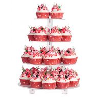 YestBuy 4 Tier Maypole Round Wedding Party Tree Tower Acrylic Cupcake Display Stand (12.8 Inches)