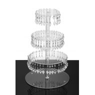 YestBuy Pendant Drill 4 Tier Round Acrylic Cupcake Stand 1 pc/Pack ¡­