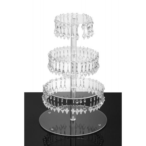  YestBuy Pendant Drill 4 Tier Round Acrylic Cupcake Stand 1 pc/Pack ¡­