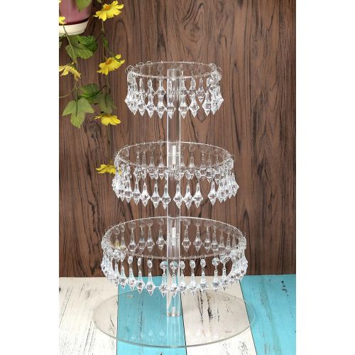  YestBuy Pendant Drill 4 Tier Round Acrylic Cupcake Stand 1 pc/Pack ¡­