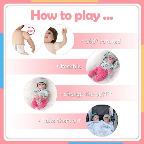  Yesteria Real Looking Sleeping Reborn Baby Doll Girl Silicone Pink 22 Inches