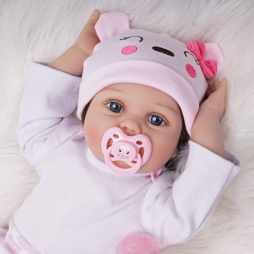  Yesteria Real Life Reborn Baby Dolls Girl Silicone Cotton Body Pink Outfit 22 Inches