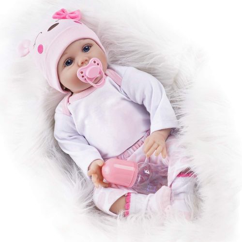  Yesteria Real Life Reborn Baby Dolls Girl Silicone Cotton Body Pink Outfit 22 Inches