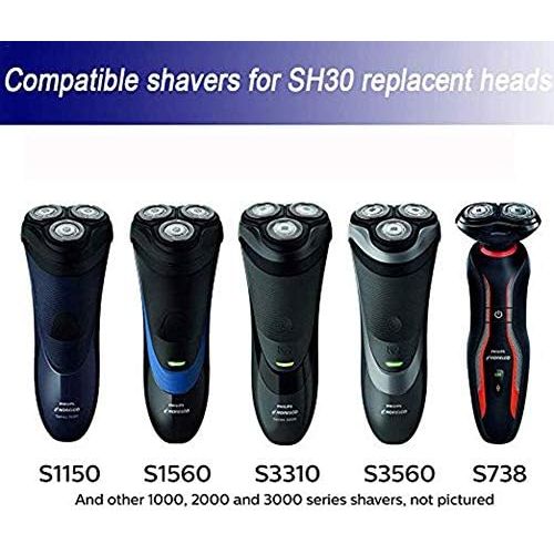  Yestter Replacement Heads For Philips Norelco 3000 Series 1000 7000 Shavers Replacement Head Mens Electric Shaver Heads Blades For Philips Blade SH30/52 Knife Mesh