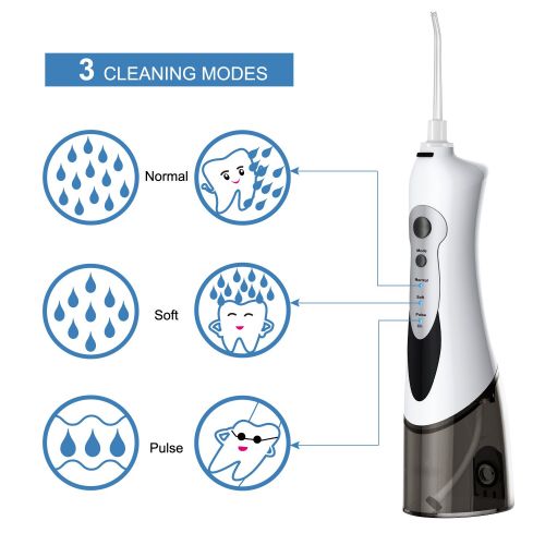  Yesurprise YESURPISE Cordless Water Flosser Portable Dental Oral Irrigator Professional 3 Modes USB Rechargeable IPX7 Waterproof with 4 Jet Tips Teeth Cleaner for Home and Travel-Black