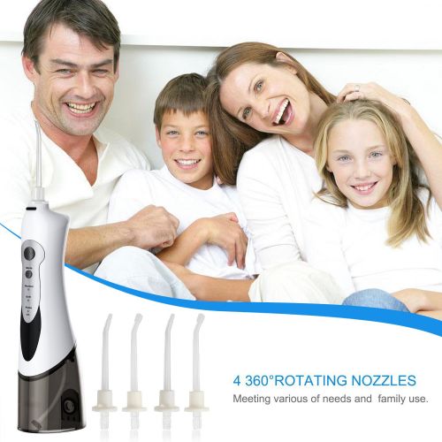  Yesurprise YESURPISE Cordless Water Flosser Portable Dental Oral Irrigator Professional 3 Modes USB Rechargeable IPX7 Waterproof with 4 Jet Tips Teeth Cleaner for Home and Travel-Black