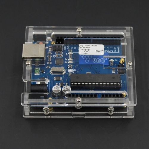  Yhuisen ATMEGA328 UNO R3 Development Board wProtective Case for Arduino - Blue + Transparent