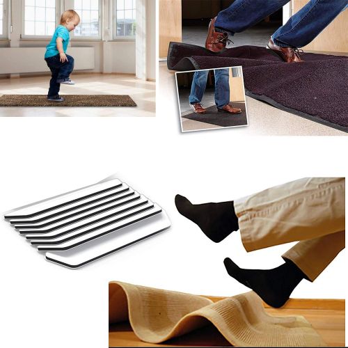  Yi-Life Rug Gripper Tape,Carpet Corners Easily Stick Rugs to Floor, [Reusable] Uses Kraftex Double Sided Carpet Tape [Grips Any Floor] No Damage to Hardwood, Wooden Floor (Pads Anti Slip,