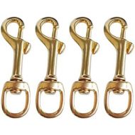 [아마존베스트]YiMusic 4 Pieces Brass Single Swivel Eye Bolt Snap Hook Buckle Suit for Scuba Diving Dog Clip Equipment Replacement