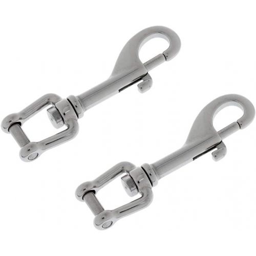  [아마존베스트]YiMusic 2 Pieces Heavy Duty 316 Stainless Steel Swivel Shackle Bolt Snap Hook Suit for Outdoor Camping Fishing Water Sports Accessories