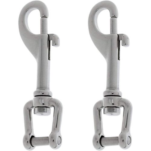  [아마존베스트]YiMusic 2 Pieces Heavy Duty 316 Stainless Steel Swivel Shackle Bolt Snap Hook Suit for Outdoor Camping Fishing Water Sports Accessories