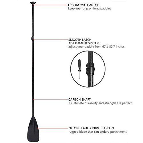  YiMusic Anfan Adjustable SUP Paddle, 3 Piece Stand Up Paddle Boarding Paddle, Super Paddles, Nylon Fiber Blade/Nylon and Carbon Fiber Blade (US Stock)