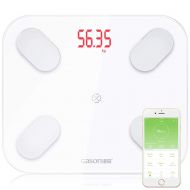 YiYiE Body Fat Scale Floor Scientific Smart Electronic LED Digital Weight Bathroom Balance Bluetooth APP Android or iOS,White