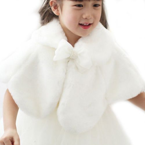  YiZYiF Christmas Baby Girl Shrug Fancy Dress Kids Cloak Coat Faux Fur Cape