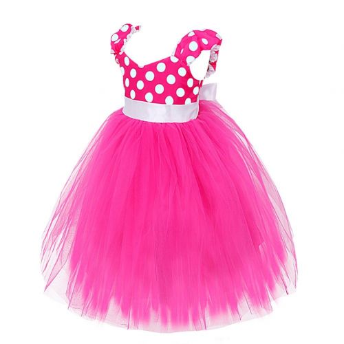  YiZYiF Baby Girls Polka Dots Christmas Birthday Costume Cosplay Tutu Dress Up