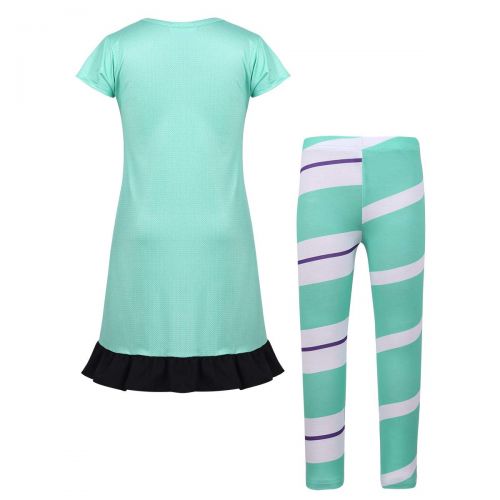  YiZYiF Kids Girls Short Sleeve Drawstring Tunic Top and Leggings Cosplay Costumes