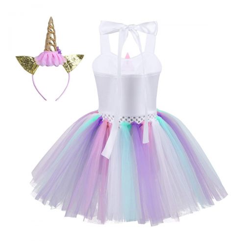  YiZYiF Girls Pastel Flowers Eyes Tutu Dress with Headband Princess Birthday Outfits Halloween Dress up