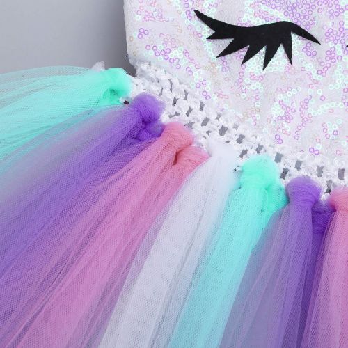  YiZYiF Girls Pastel Flowers Eyes Tutu Dress with Headband Princess Birthday Outfits Halloween Dress up