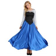 YiZYiF Adult Womens 3 Pieces Little Mermaid Ariel Cosplay Costume Princess Party Dress