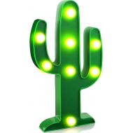 YiaMia LED Cactus Light Cute Night Table Lamp Light for Kids Room Bedroom Gift Party Home Decorations Green