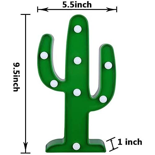  [아마존베스트]LED Night Light LED Cactus Light Table Lamp YiaMia Light for Kids Room Bedroom Gift Party Home Decorations Green