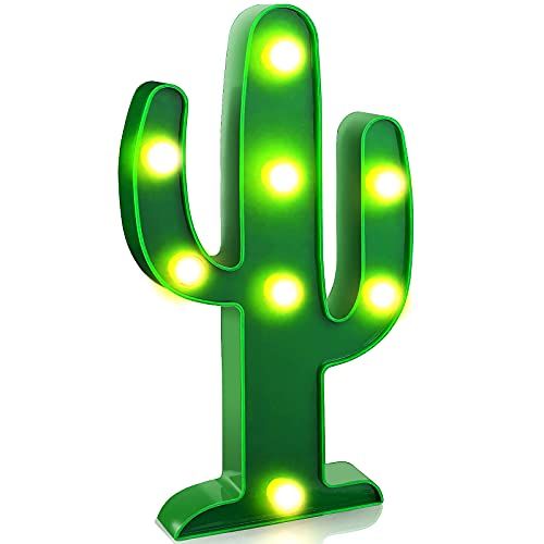  [아마존베스트]LED Night Light LED Cactus Light Table Lamp YiaMia Light for Kids Room Bedroom Gift Party Home Decorations Green