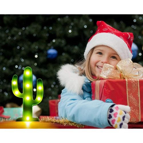  [아마존베스트]LED Night Light LED Cactus Light Table Lamp YiaMia Light for Kids Room Bedroom Gift Party Home Decorations Green