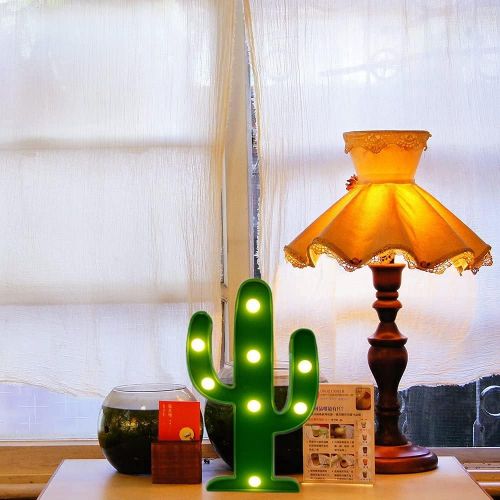  [아마존베스트]LED Night Light LED Cactus Light Table Lamp YiaMia Light for Kids Room Bedroom Gift Party Home Decorations Green