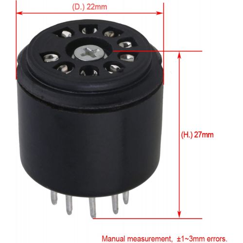  [아마존베스트]Yibuy 12AX7 2.7 x 2.27 cm Bakelite 9 Pin Audio Pipe Amplifier Black (Pack of 4)
