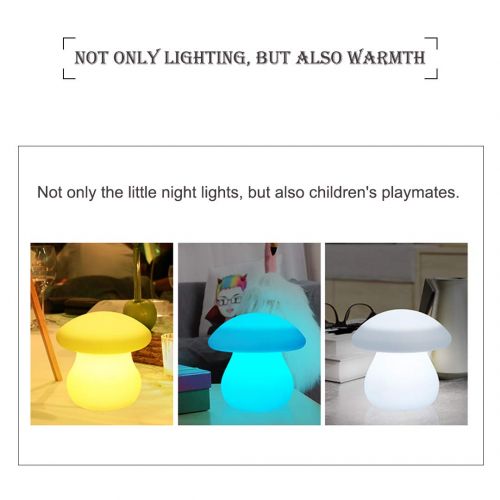  Yicana Night Lights for Kids and Adults, Bedside Lamp for Breastfeeding,Safe Nursery Night Light, 4 Lighting Modes 16 RGB,Rechargeable Mood Lighting Lamp,Remote Control Color Change.(Mush