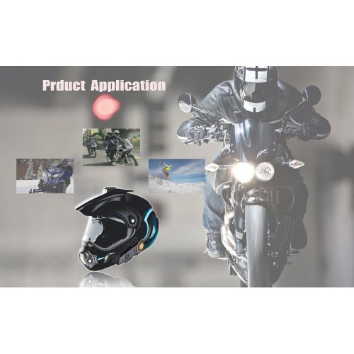  Yideng Bluetooth for Motorcycle Helmet Headset Wireless Intercom Interphone BT-S2 Walkie-Talkie Supports FM Radio GPS Voice Command Music Hands-Free up to 3 Riders Communication in